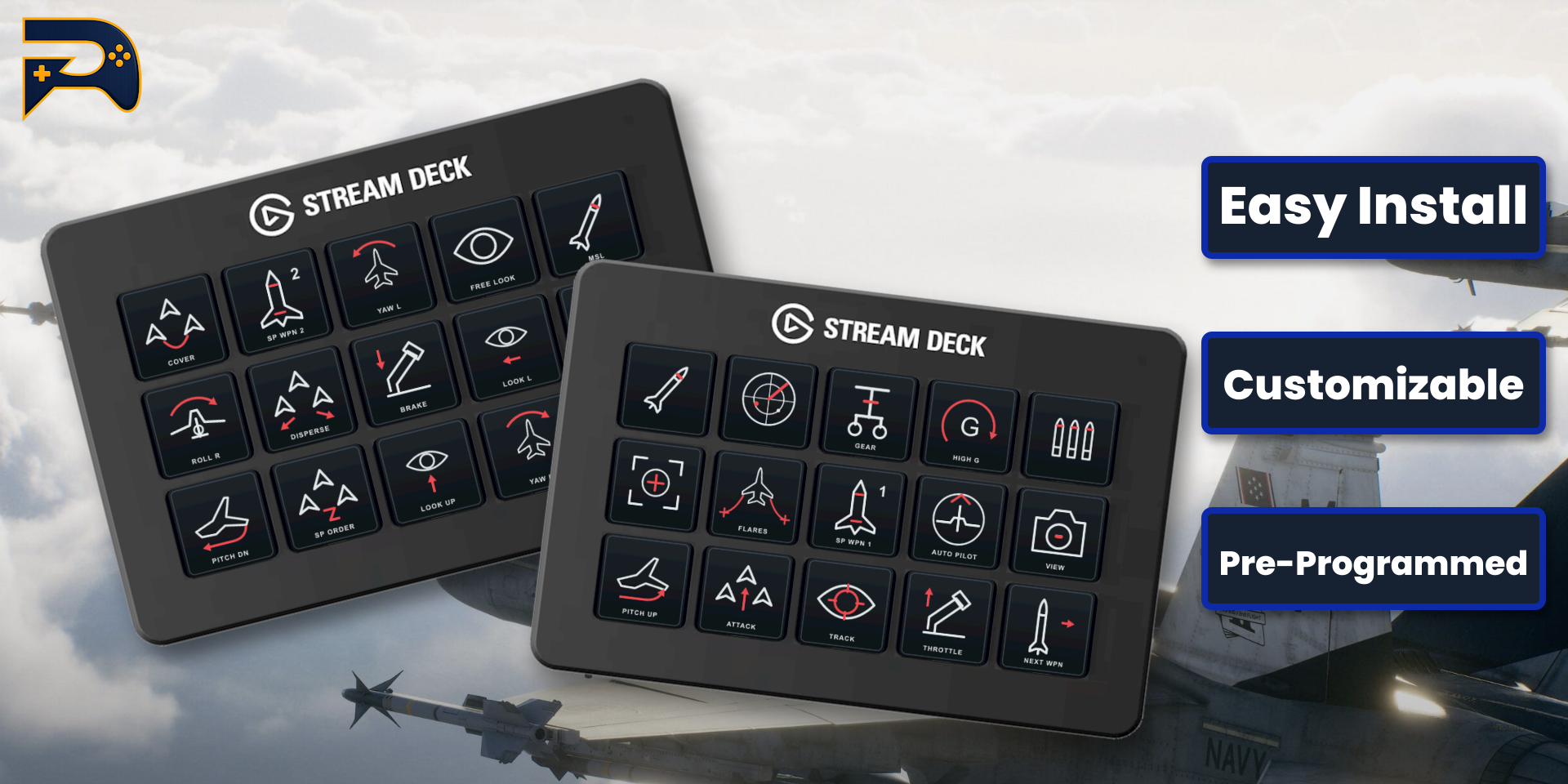 Customizable cockpit artwork and preconfigured shortcuts, with both device layouts and complete icon libraries.