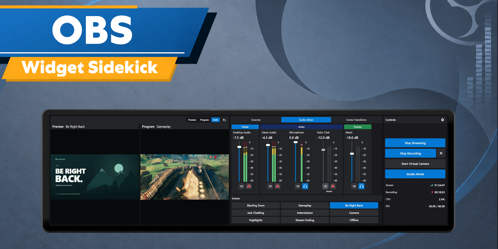 Xeneon Edge Widget For OBS Sidekick Xeneon Edge widget