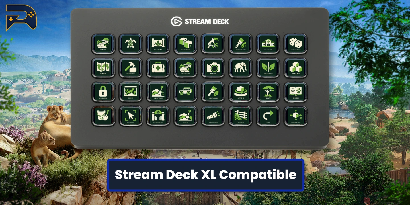 Included 32-key XL layout with wildlife and zoo-building artwork.