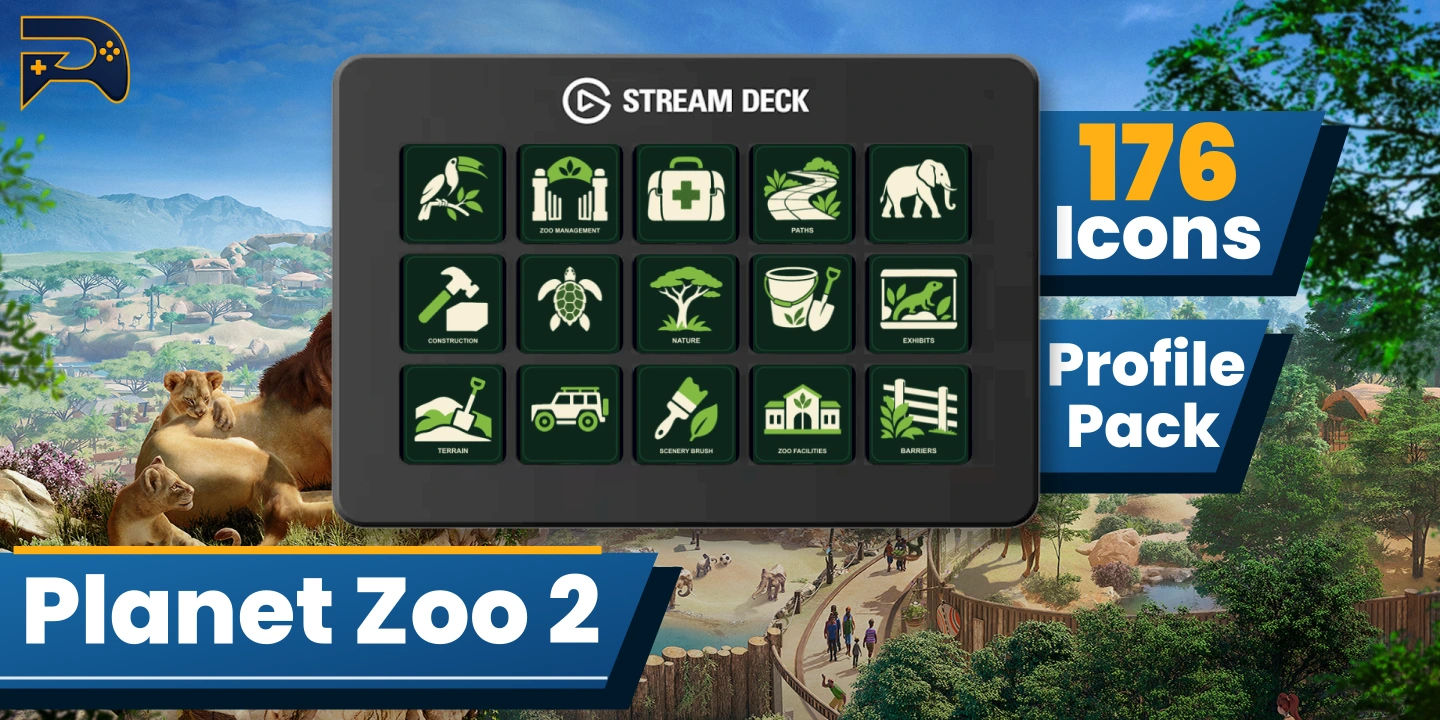 Planet Zoo 2 bundle — MK and XL profiles with 176 static and animated icon variants.