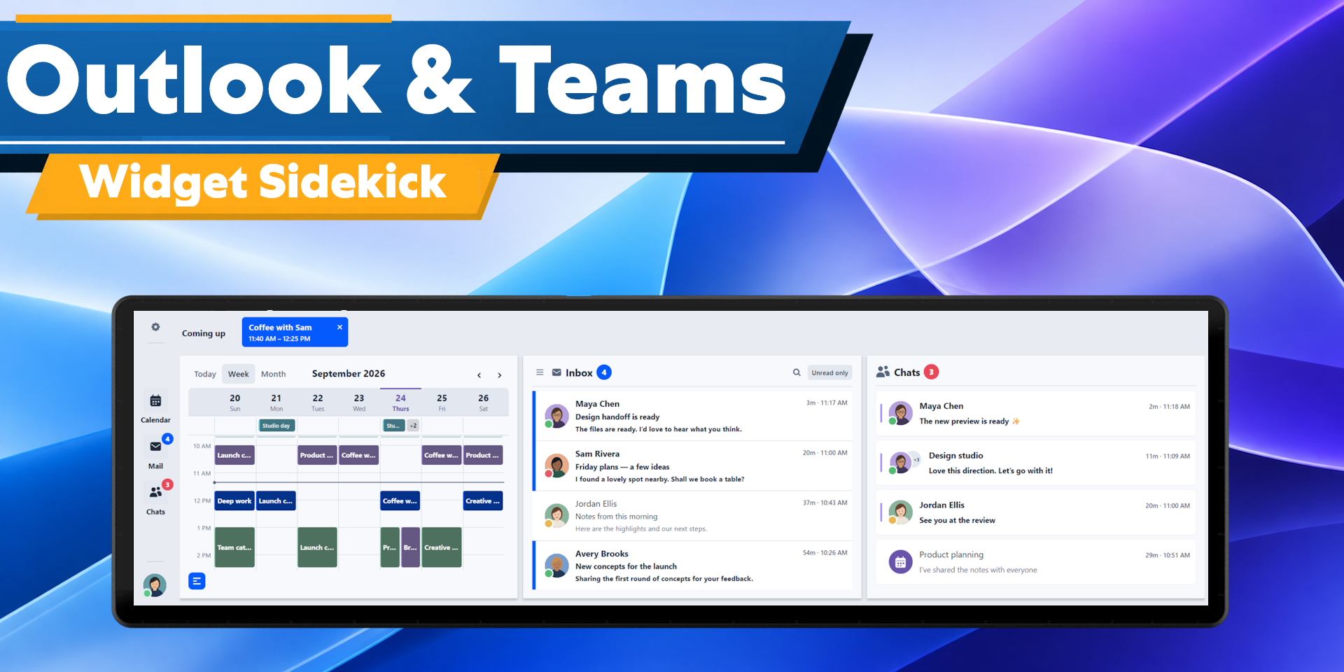 Xeneon Edge Widget For Outlook & Teams Xeneon Edge widget