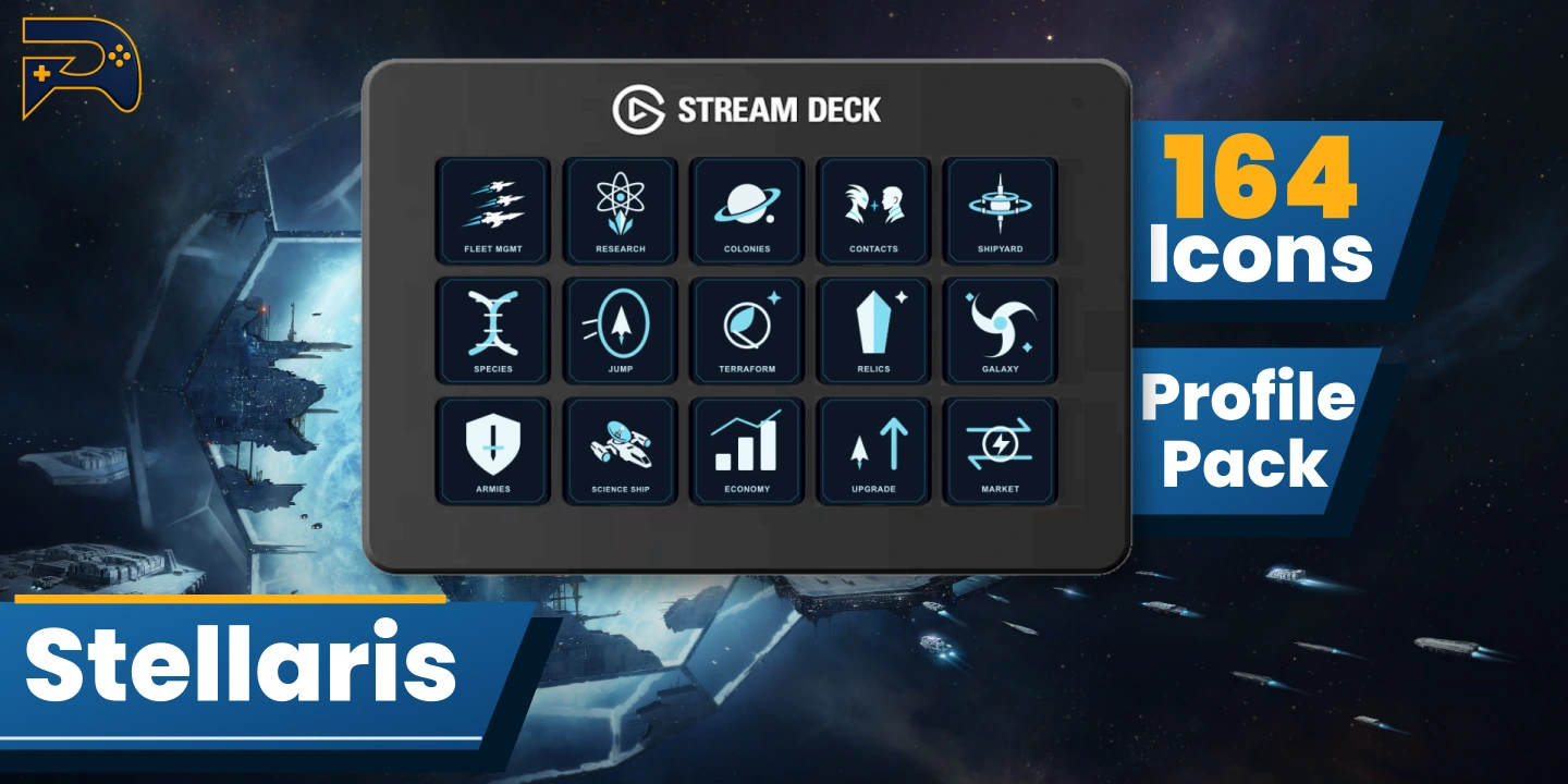 Stellaris bundle — 164 static and animated icons; MK and XL profiles included.