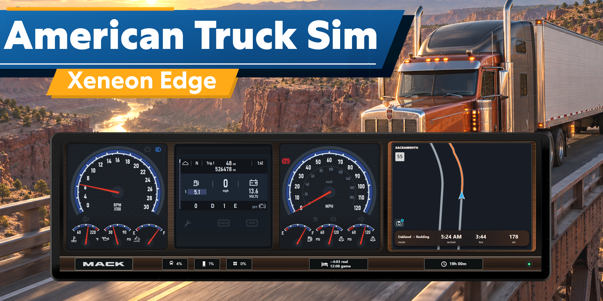 Xeneon Edge Widget For American Truck Simulator