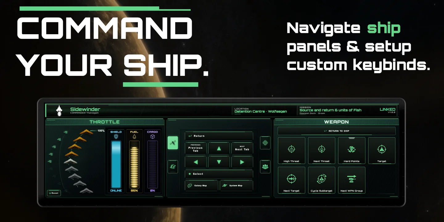 Command your ship — navigating the ship’s panels and setting up custom keybinds from the widget